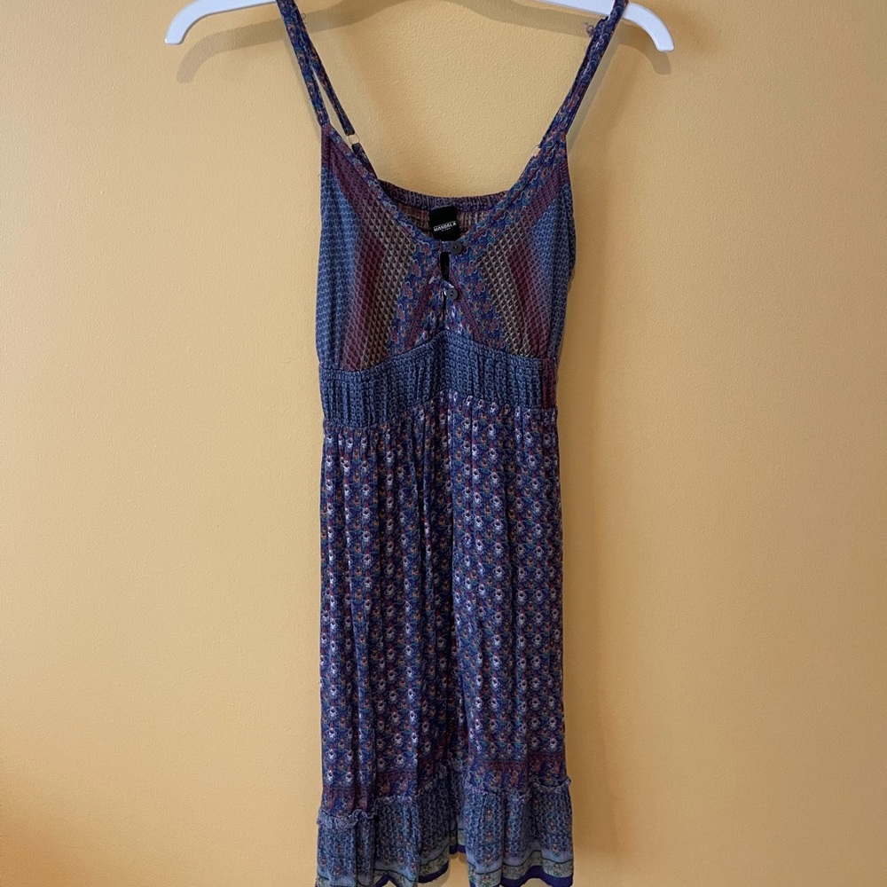 Purple Floral Mini Sun Dress